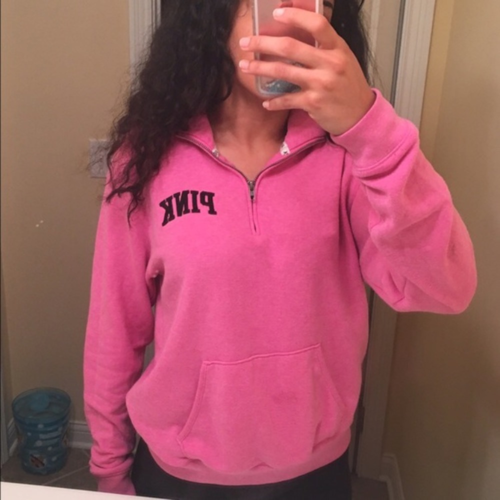 VS pink half-zip hoodie