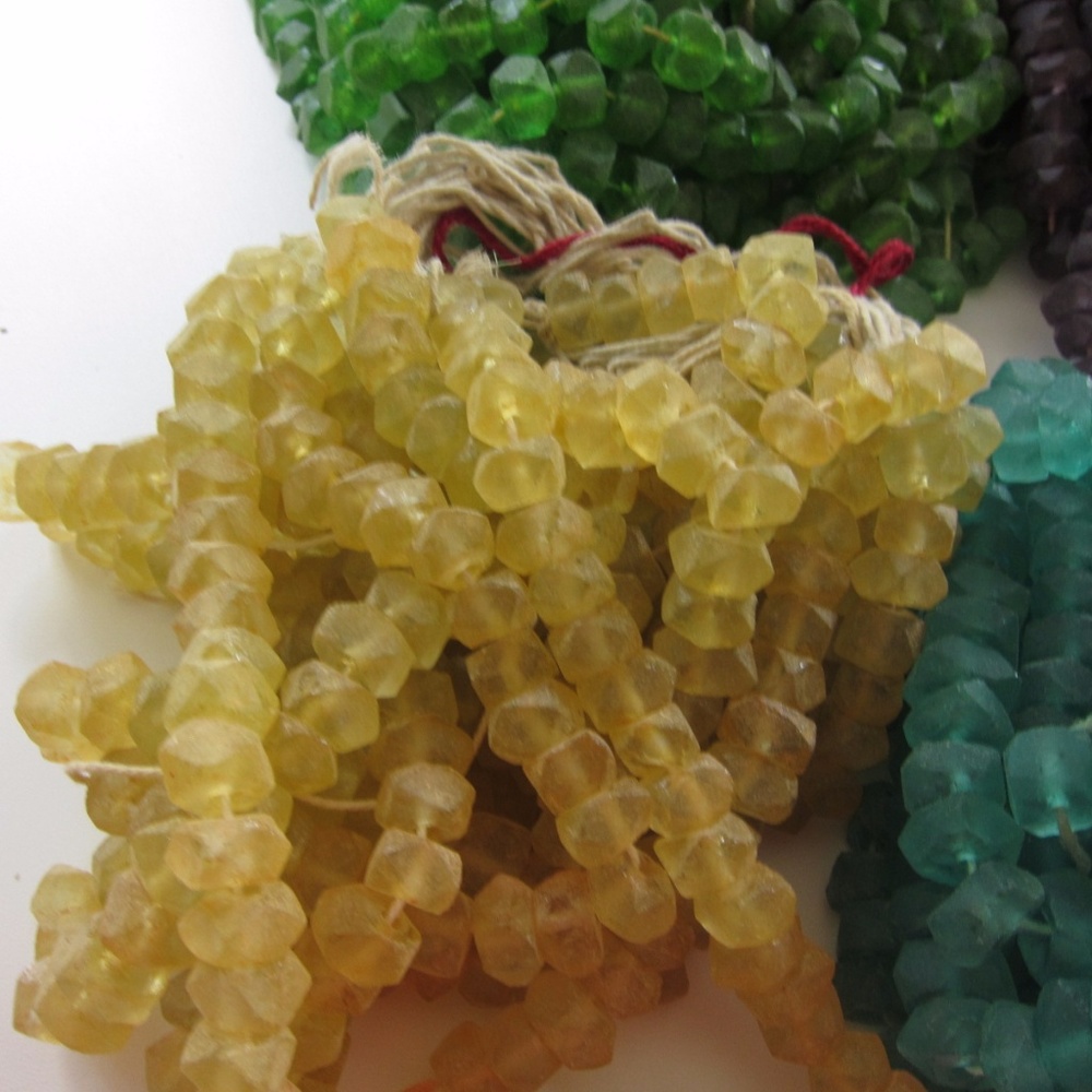 DIY - Yellow sea glass bead - craft