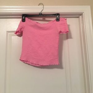 CUTE pink off the shoulder top