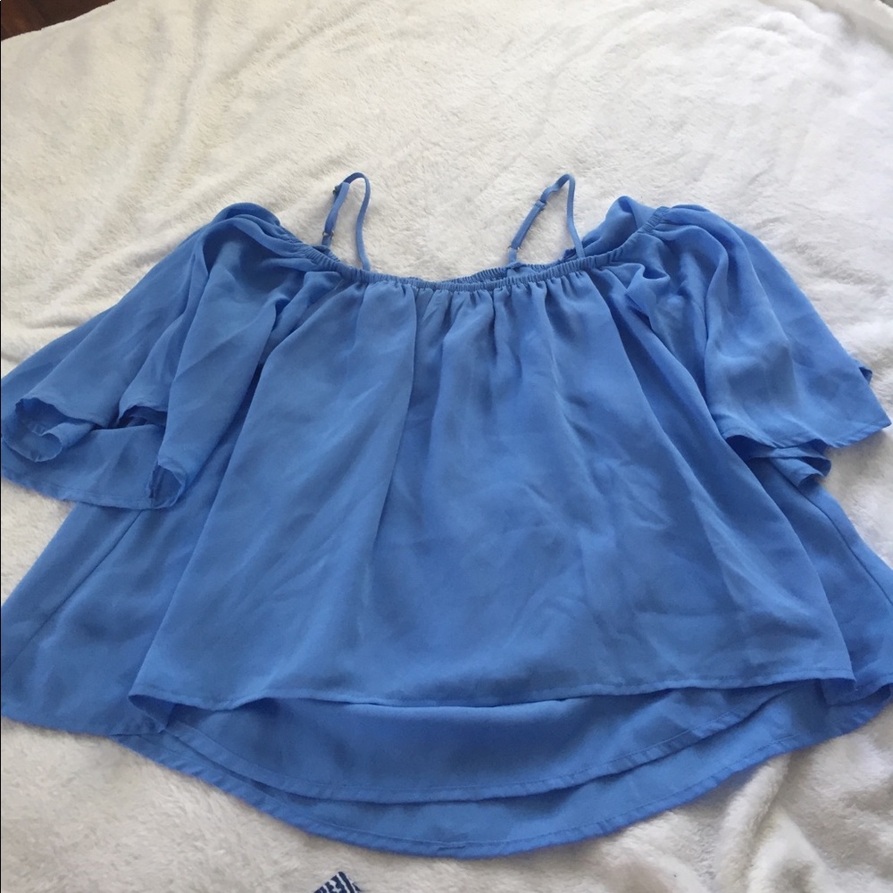 Off the Shoulder Blue Top
