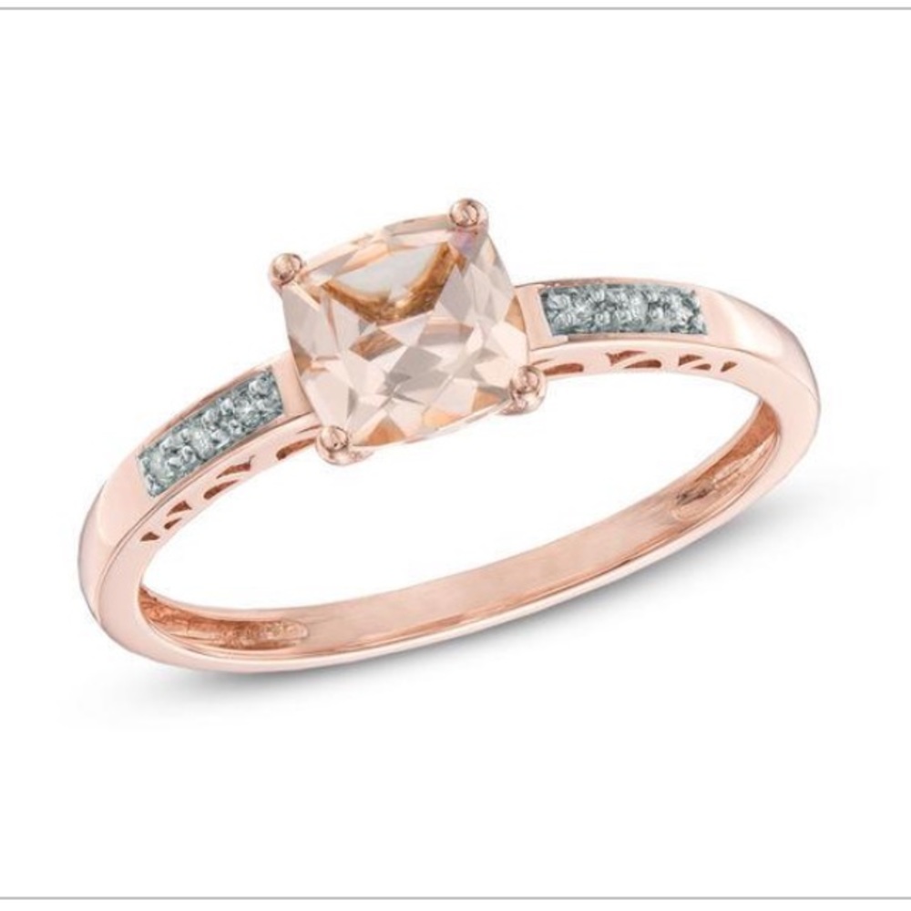 Zales 10k rose gold Morganite diamond  ring