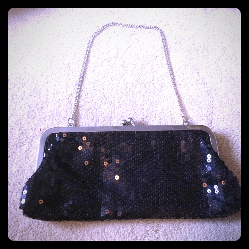 NWOT Black sequin purse