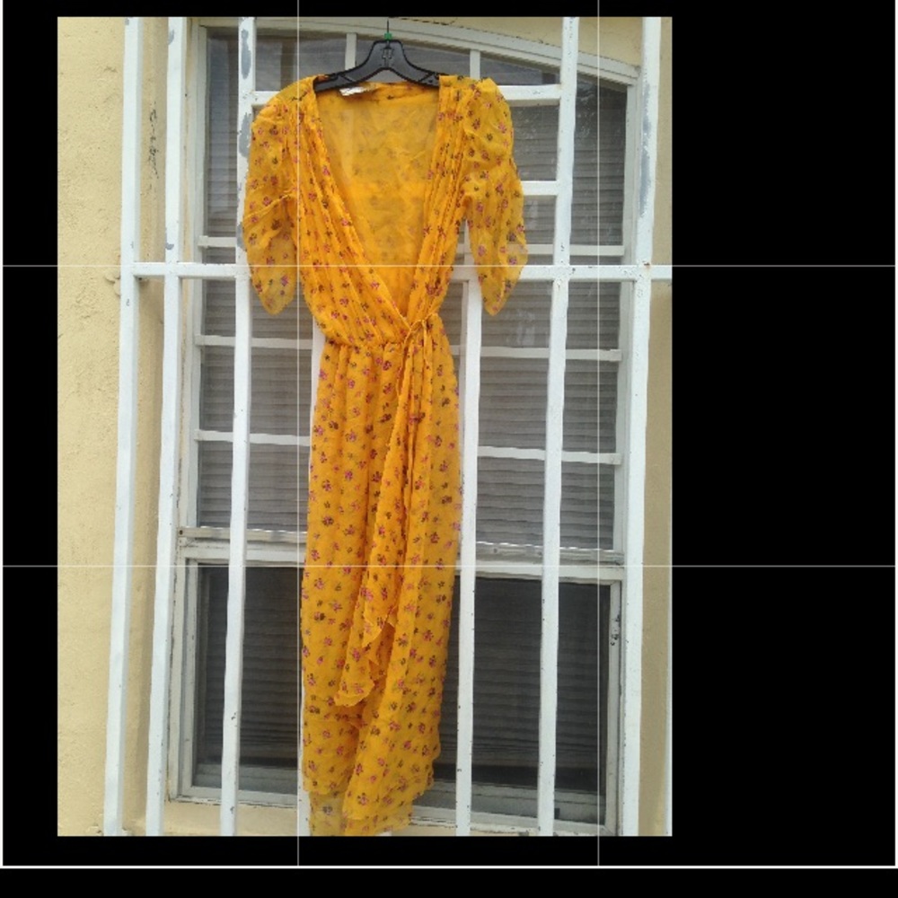 Vintage floral maxi wrap dress
