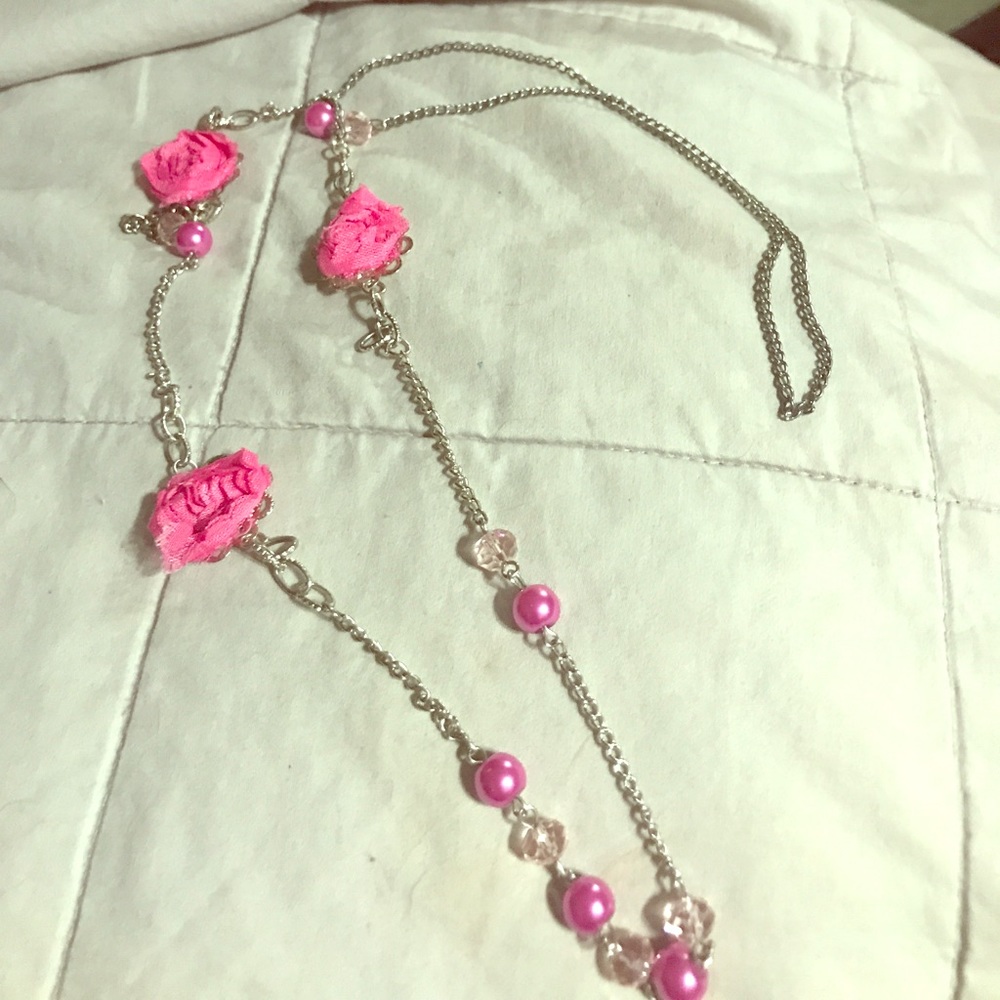 Long pink necklace