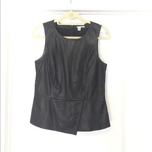Halogen Leather Peplum Top