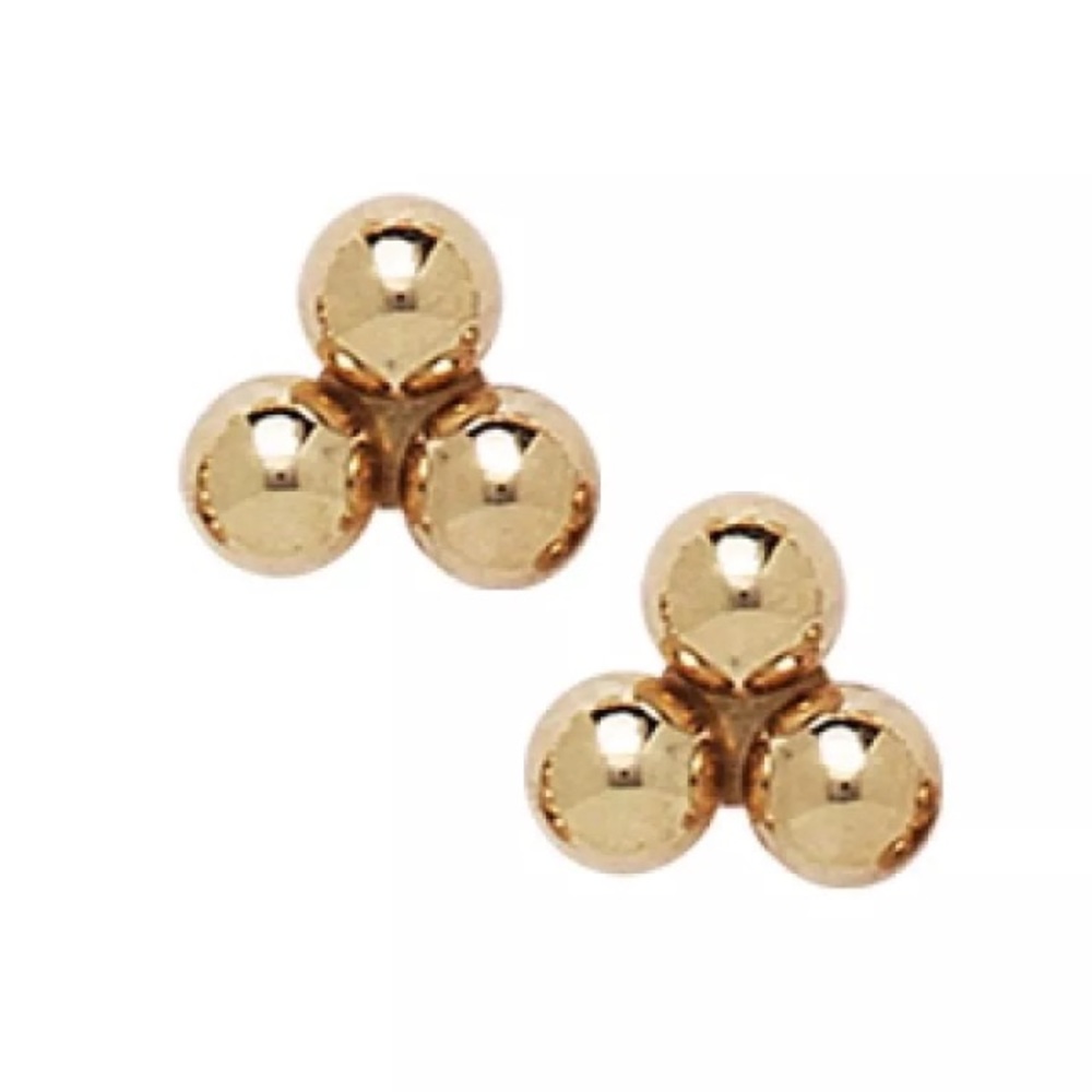 14k Yellow/ White Gold 5mm Ball Stud Earrings