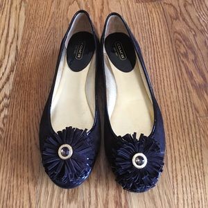 Coach Suede Flower Flats