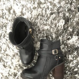 Black Buckle Bootie