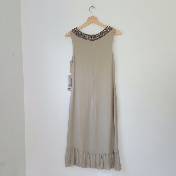 NWT VERA WANG Embelshd Drop Waist Silk Dress Sz 8 - Picture 3 of 6