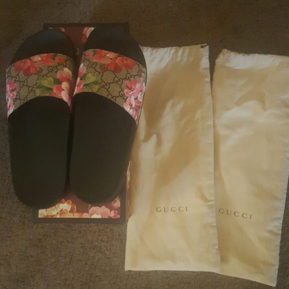 Gucci floral slides