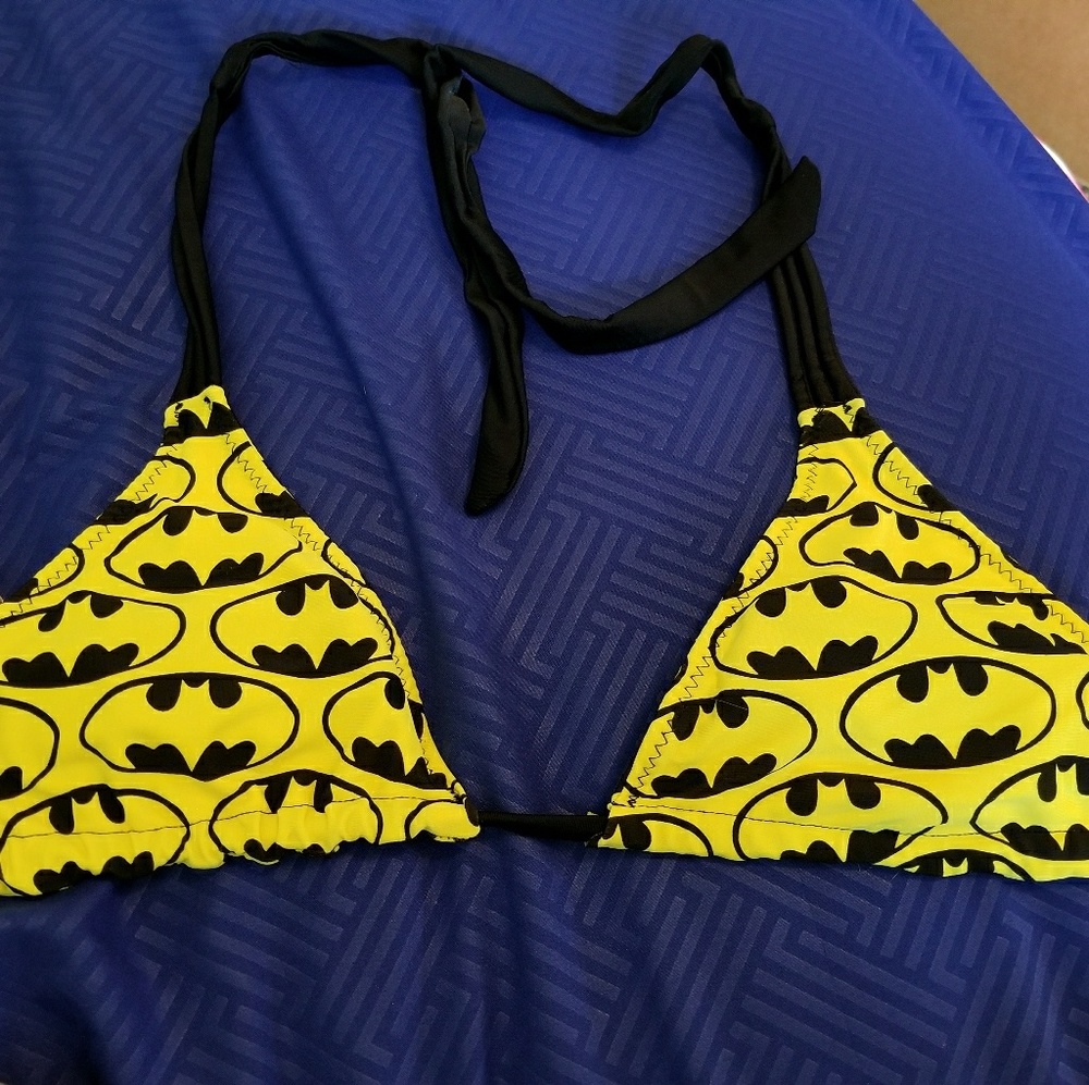 Batman Bikini Triangle Top. MEDIUM Reversible