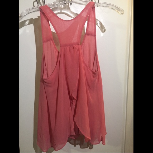 Pink Flowy Racerback Tank Top - Picture 2 of 3