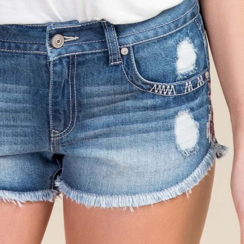 Francesca's Mid Rise Jean Shorts - Picture 3 of 4