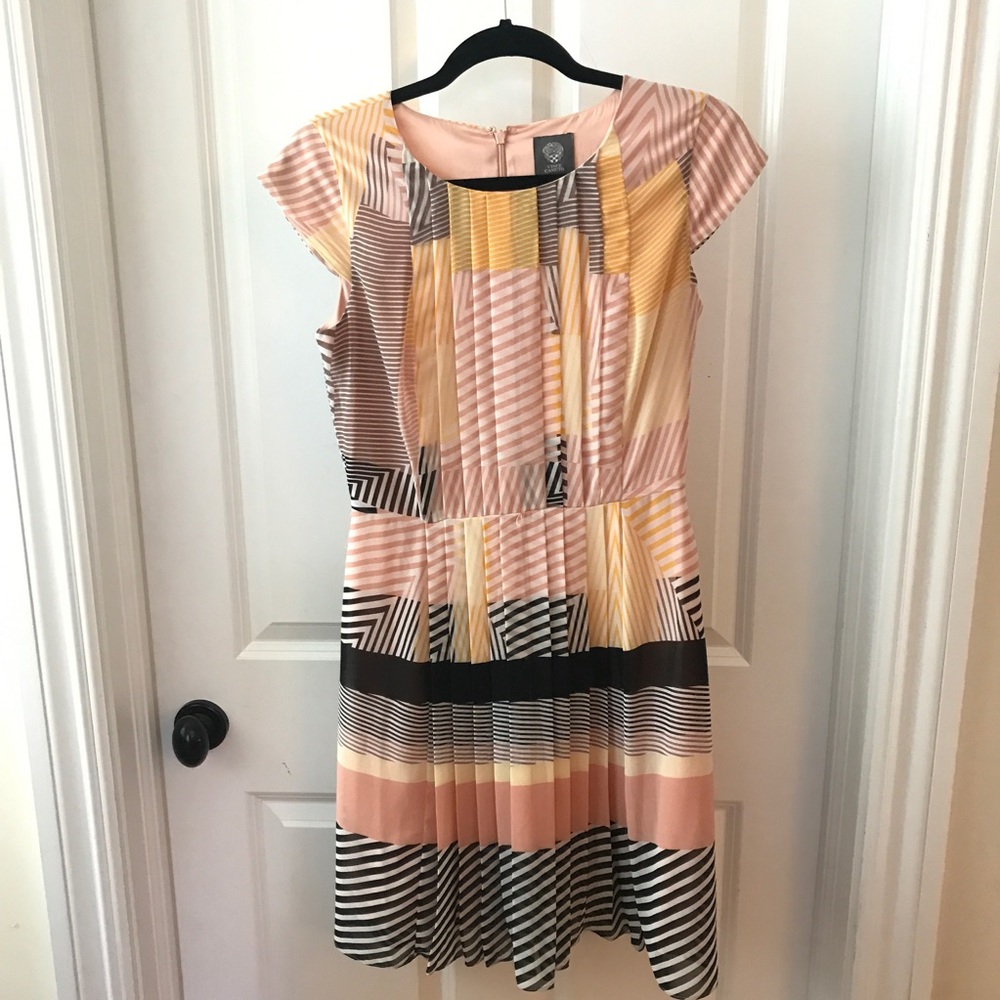 Stripped Pleat Dress