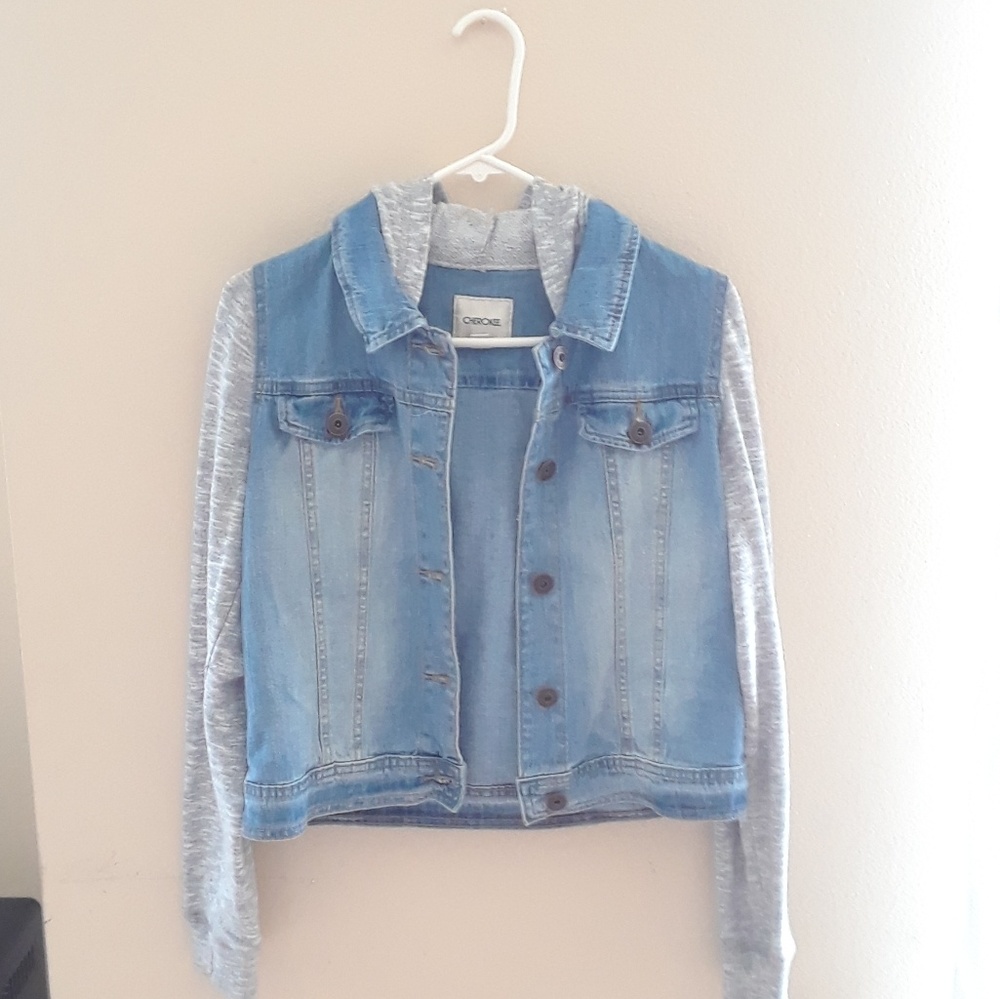 denim vest/hoodie jean jacket