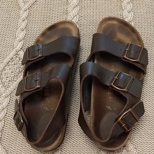 Brown leather Birkenstocks