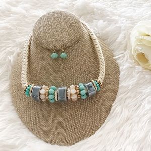 Braided Gemstone Necklace Set