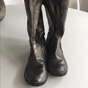 Girls pewter "leather" boots