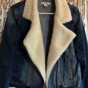 Faux Wool Lined Jean Jacket