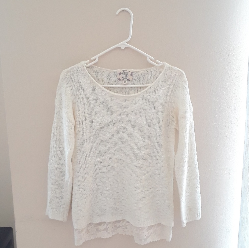 white/cream knit sweater