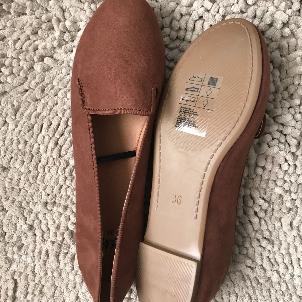 Brown suede loafers- never worn. Size 6 women's