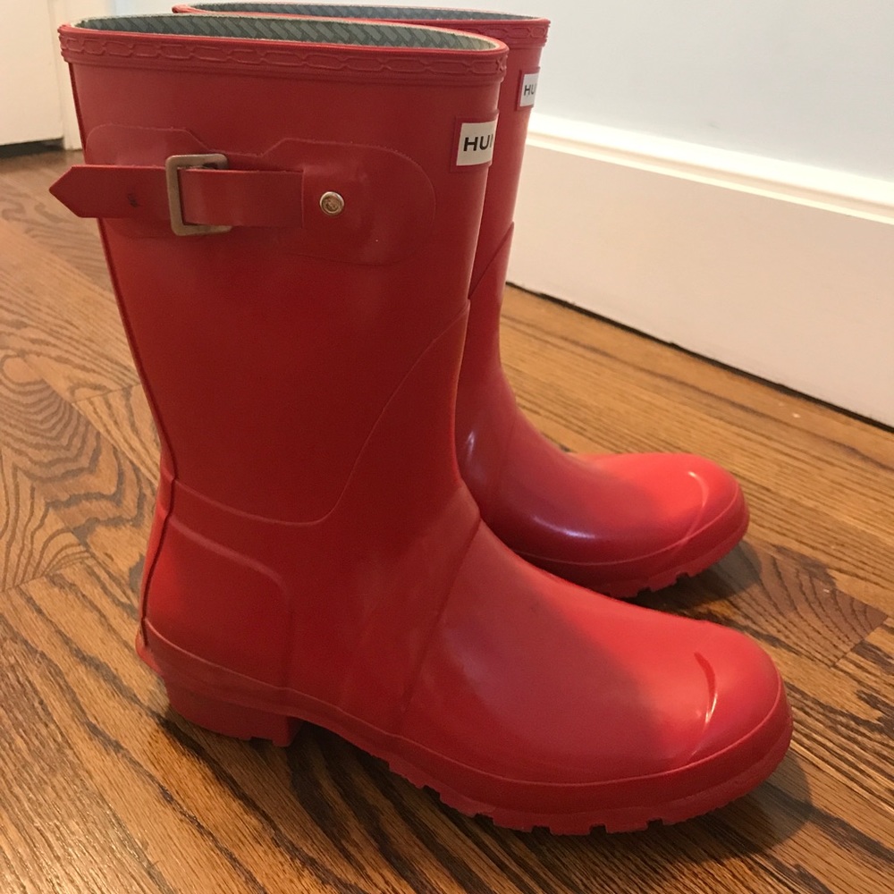 Red Hunter Boots, size 9