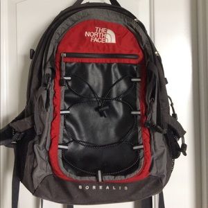 North Face gray Borealis Backpack