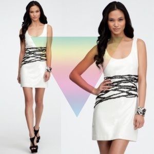 Bebe Black and White Sequence Dress