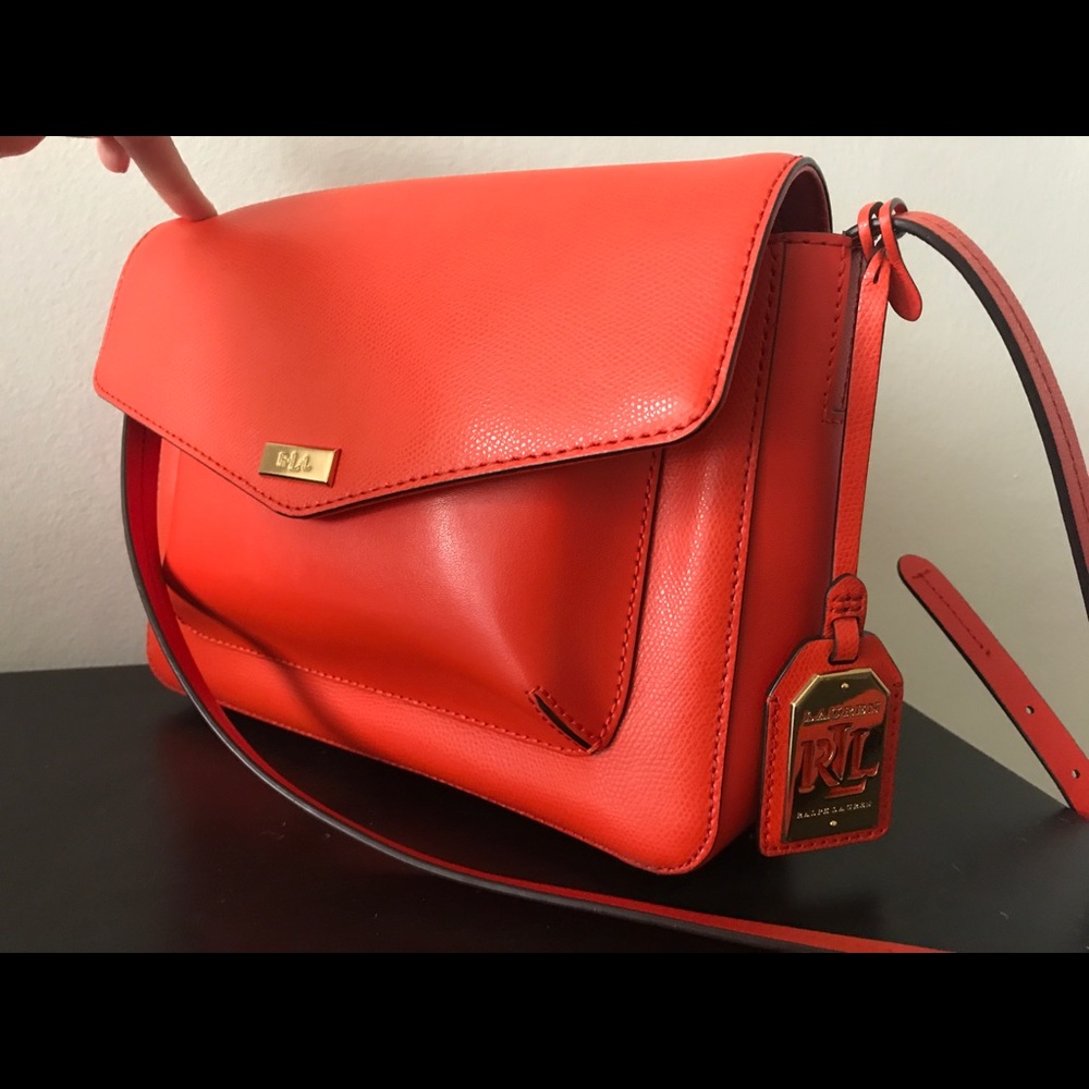 RLL orange leather perfect bag