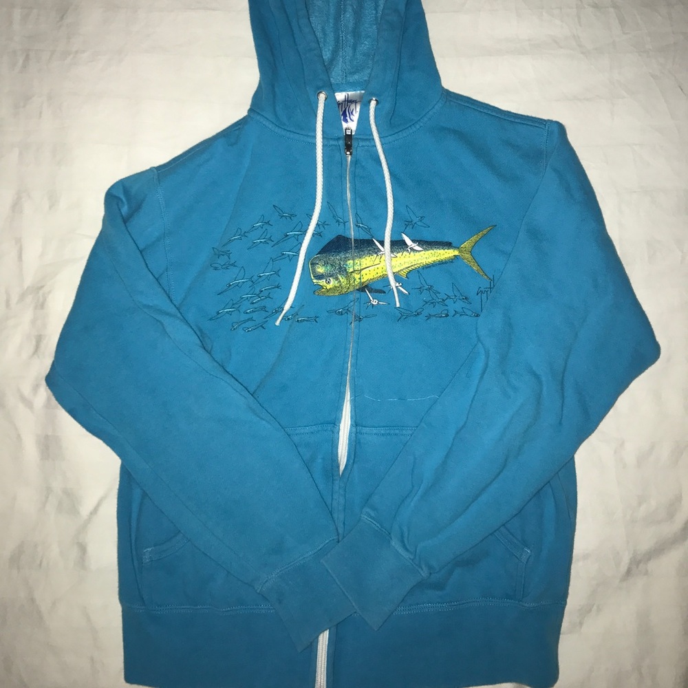 Guy Harvey blue mahi mahi hoodie