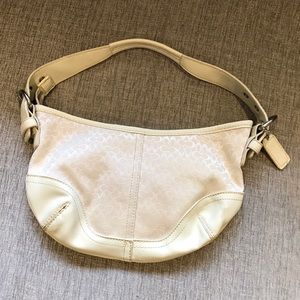Coach Small Hobo White Monogram
