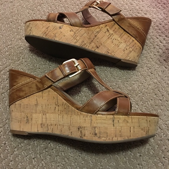 Guess brown & cork low wedges - Picture 2 of 4