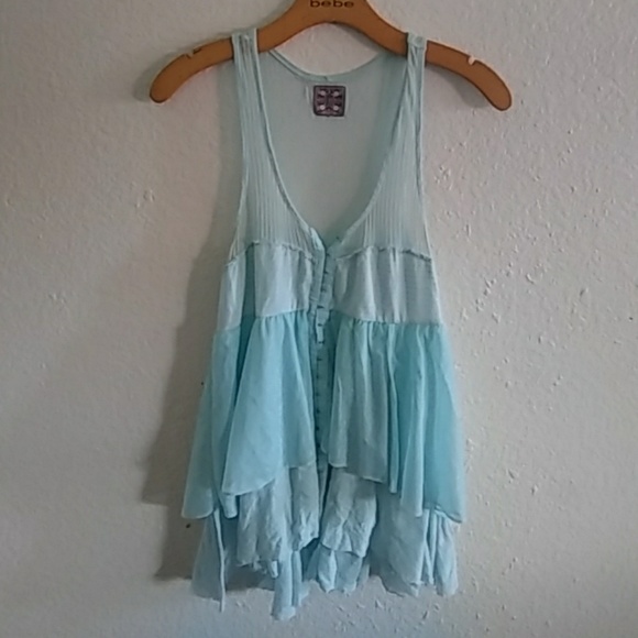 Free People light aqua top/dress - Picture 1 of 3