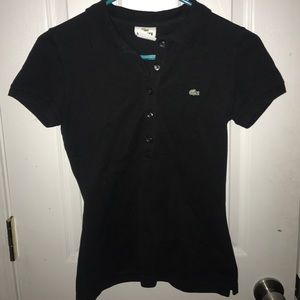 Lacoste women's black button up shirt