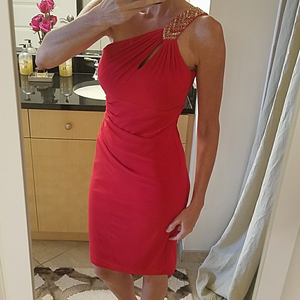 Cache one shoulder cocktail dress size 4 NWT