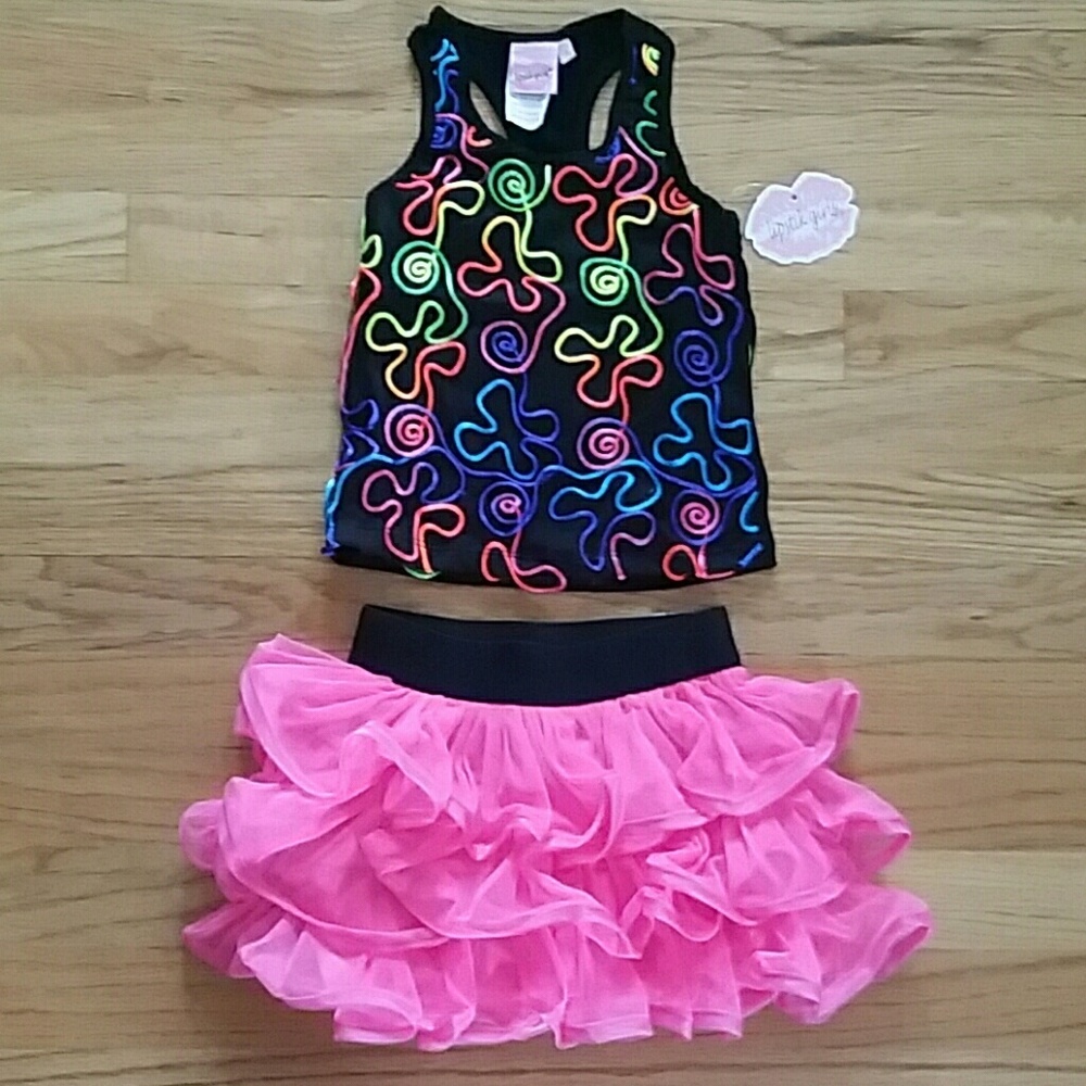 Lipstik Girls NWT Black & Pink Tutu Skirt Set