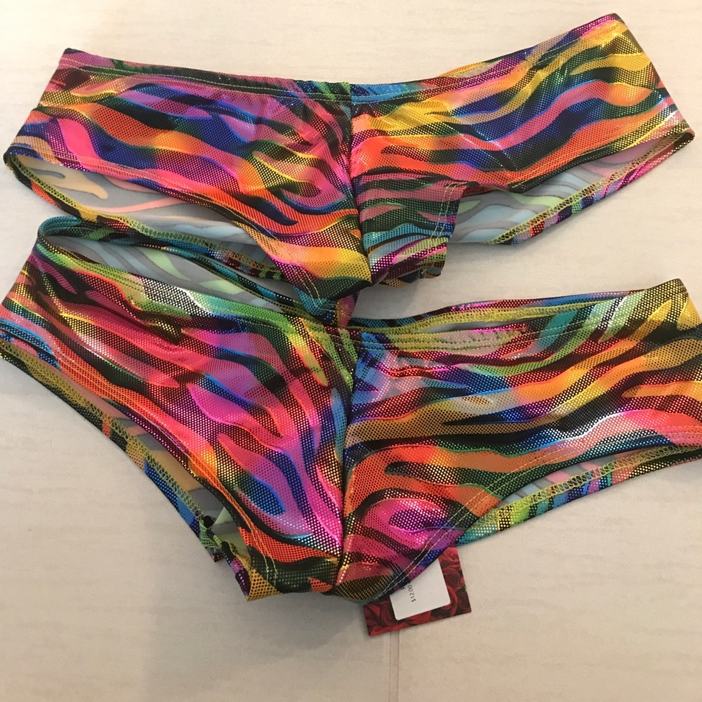 Rainbow Zebra Puckerback Shorts