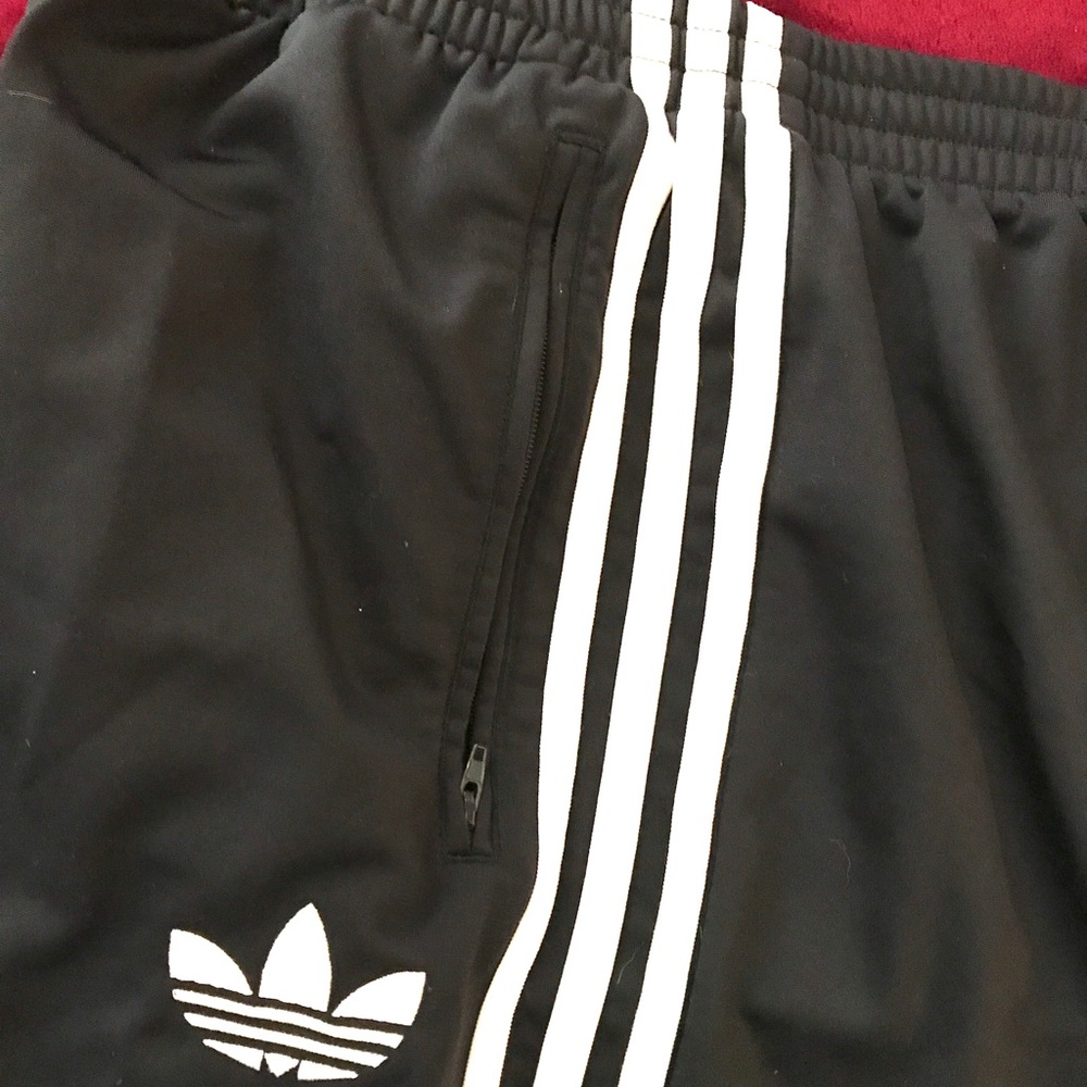 Adidas classic black tri-stripe workout pants S - Picture 4 of 8