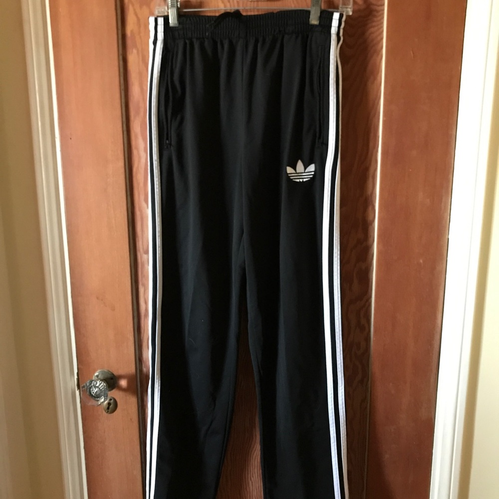 Adidas classic black tri-stripe workout pants S - Picture 5 of 8