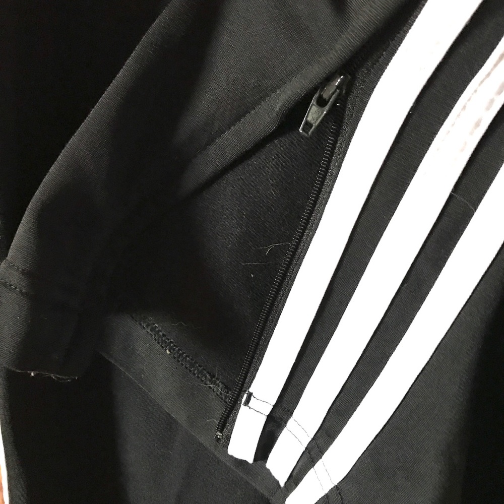 Adidas classic black tri-stripe workout pants S - Picture 7 of 8