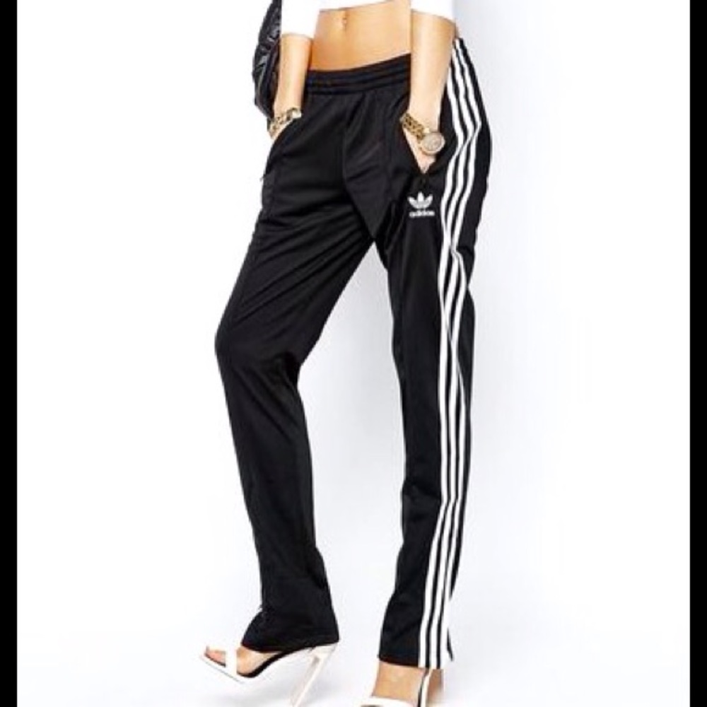 Adidas classic black tri-stripe workout pants S - Picture 2 of 8