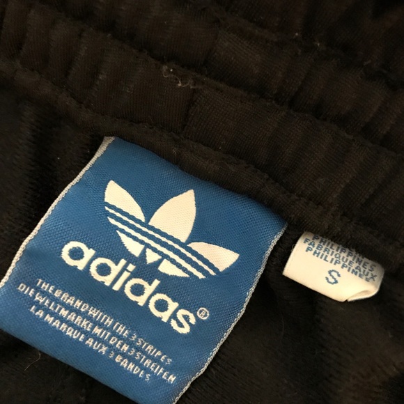 Adidas classic black tri-stripe workout pants S - Picture 3 of 8