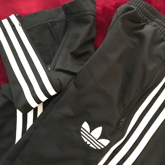 Adidas classic black tri-stripe workout pants S - Picture 6 of 8