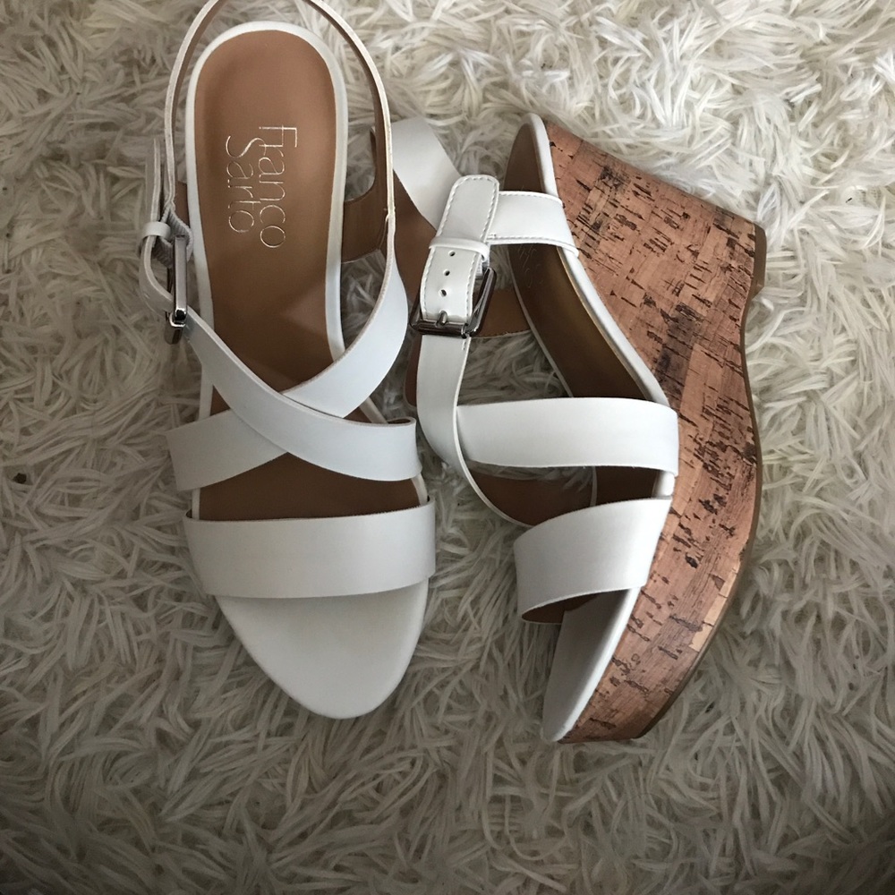 Franco Sarto White Wedge Size 6.5 NWOT