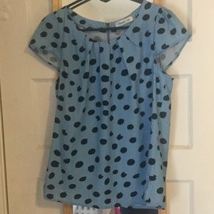 Blue and black polka dot blouse from Sunny Girl.
