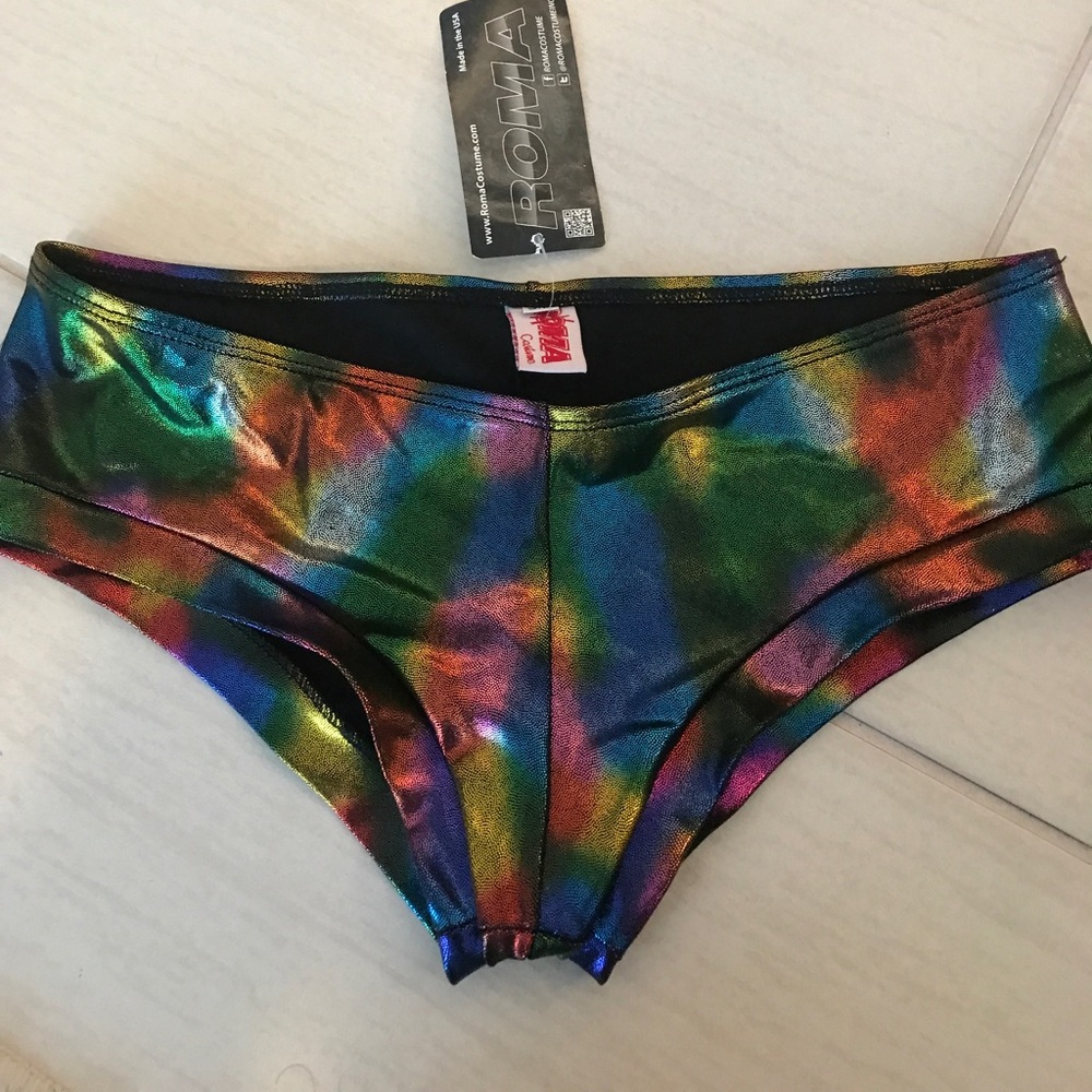 Rainbow holographic shorts. Brand new rave wear!
