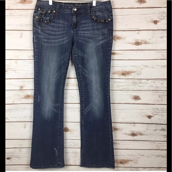 GRACE IN LA Rhinestone Flare Jeans Sz 13 - Picture 2 of 8