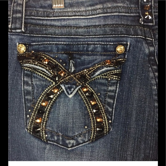 GRACE IN LA Rhinestone Flare Jeans Sz 13 - Picture 7 of 8