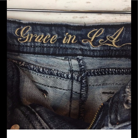 GRACE IN LA Rhinestone Flare Jeans Sz 13 - Picture 8 of 8