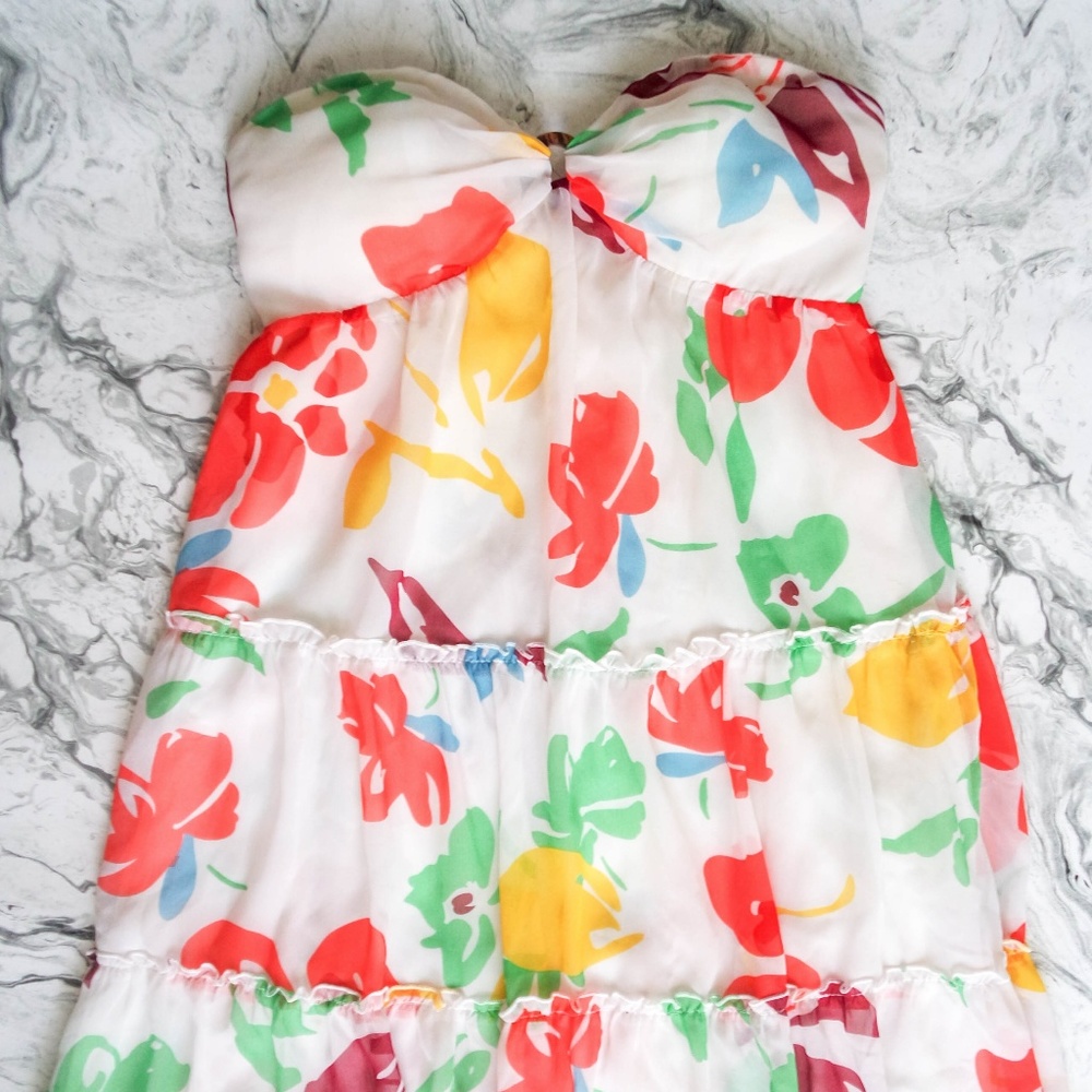 GUESS Strapless Floral Print